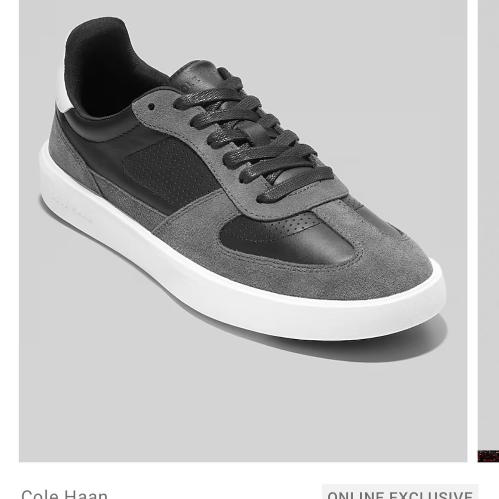 Cole Haan Men's Black and Gray Sneakers - Size 9